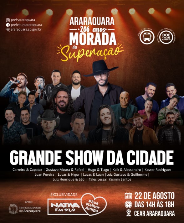 Foto 2 de 2 — Araraquara recebe super show sertanejo com Luan Pereira, Yasmin Santos e outras atrações